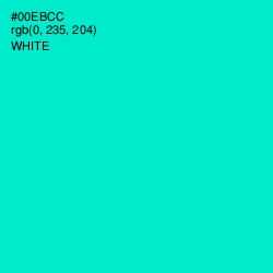 #00EBCC - Bright Turquoise Color Image